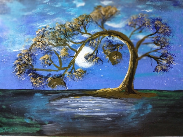 Moonlit Pond by Mike R Murehead